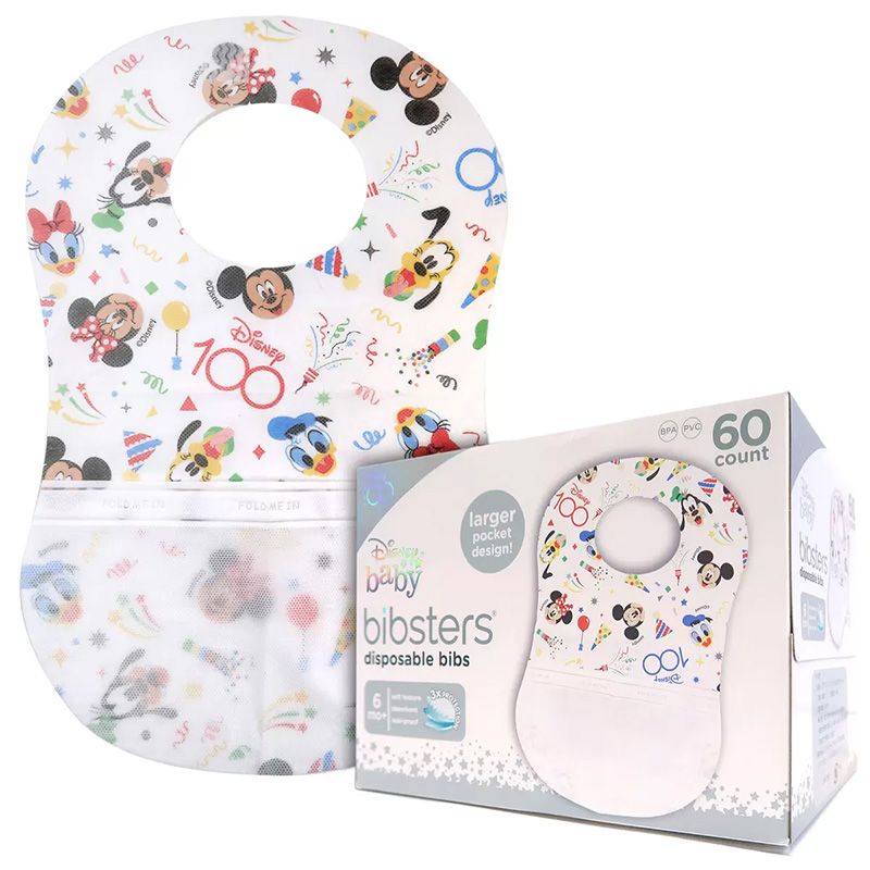 【コストコ】ディズニービブスター 使い捨てエプロン60枚入り 100周年限定デザイン（ミッキー/ミニー）｜常温