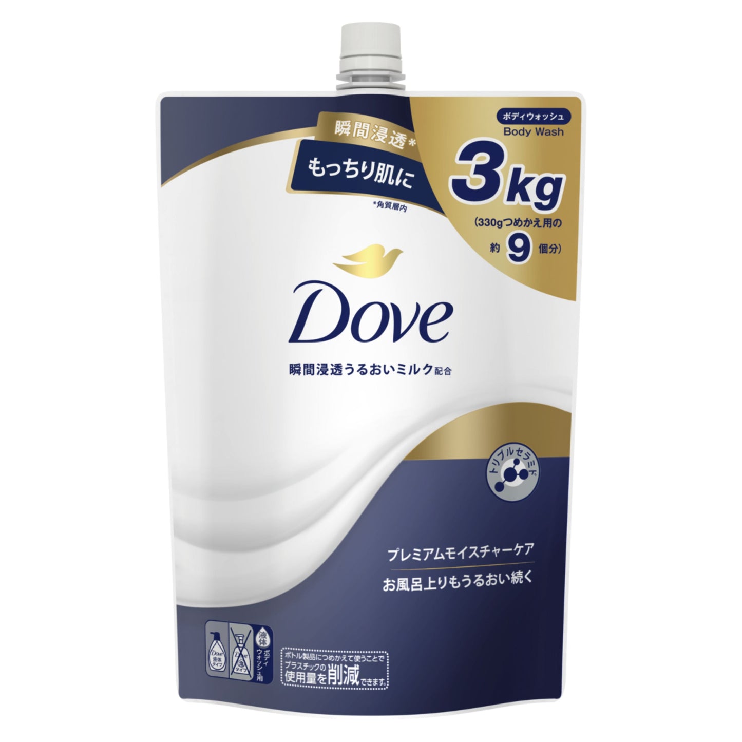 【コストコ】Dove (ダヴ) ボディウォッシュ プレミアム モイスチャーケア 詰替え用 3kg｜常温