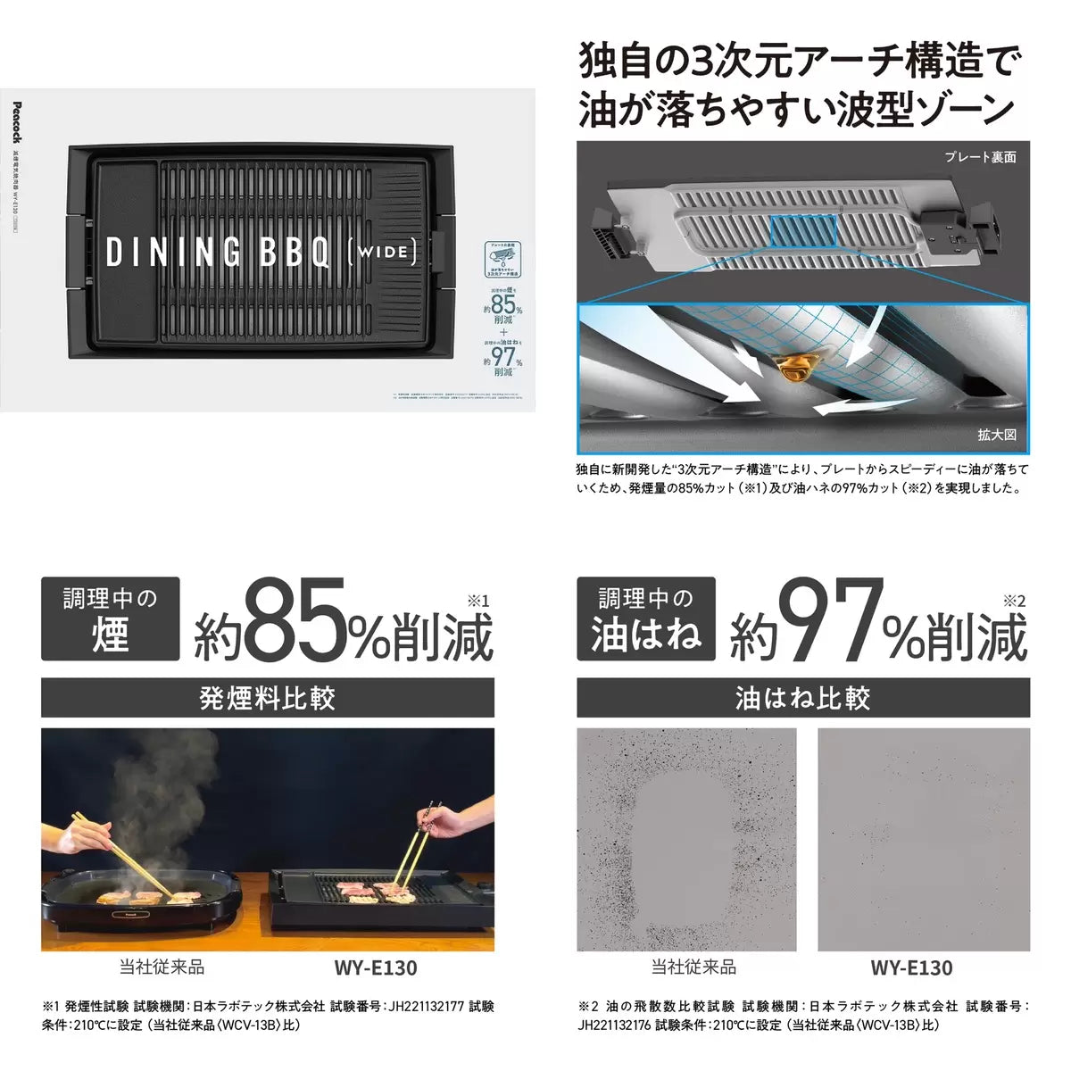 【コストコ】ピーコック 減煙電気焼肉器 WY-E13｜常温